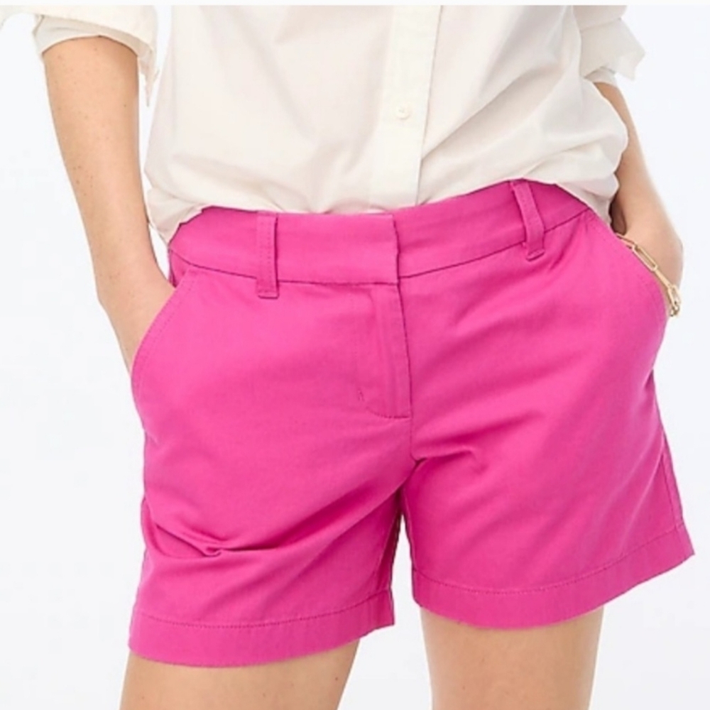 J. Crew RE-IMAGINED Womens Pink Shorts Classic Size 10 Cotton Summer